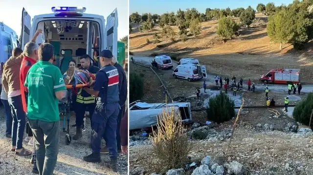 Katliam gibi kaza: Minibüs şarampole yuvarlandı. 5 Tarım İşçisi Hayatını kaybetti.