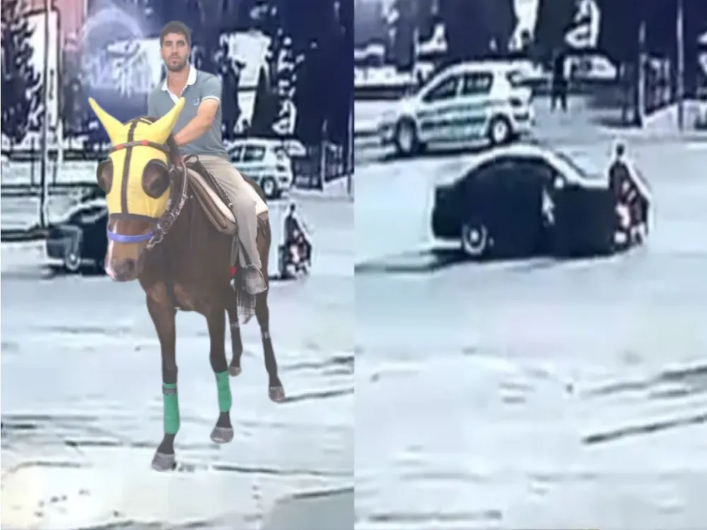 Adana da Atına sebze götüren Seyise Kırmızı Işıkta Geçen Otomobil Çarptı..