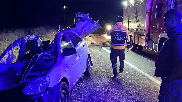 Bir At ve İki Otomobil Çarpıştı..1 Ölü, 7 Yaralı.