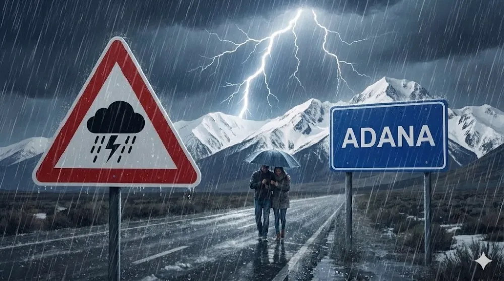 Adana  İçin kuvvetli sağanak uyarısı 