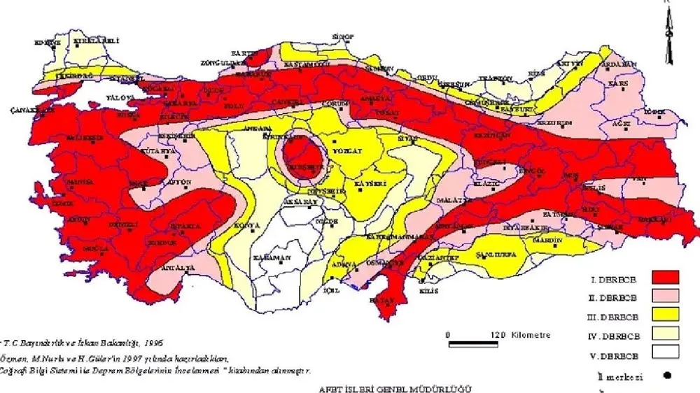 Türkiye Deprem Riski Haritası 2025..