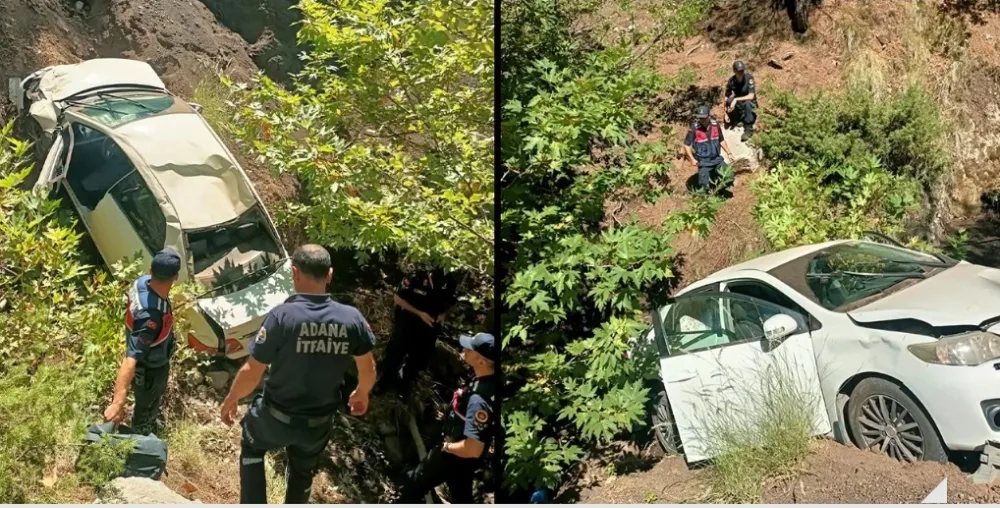Adana Aladağ...Otomobil Uçuruma Yuvarlandı.2 Yaralı 