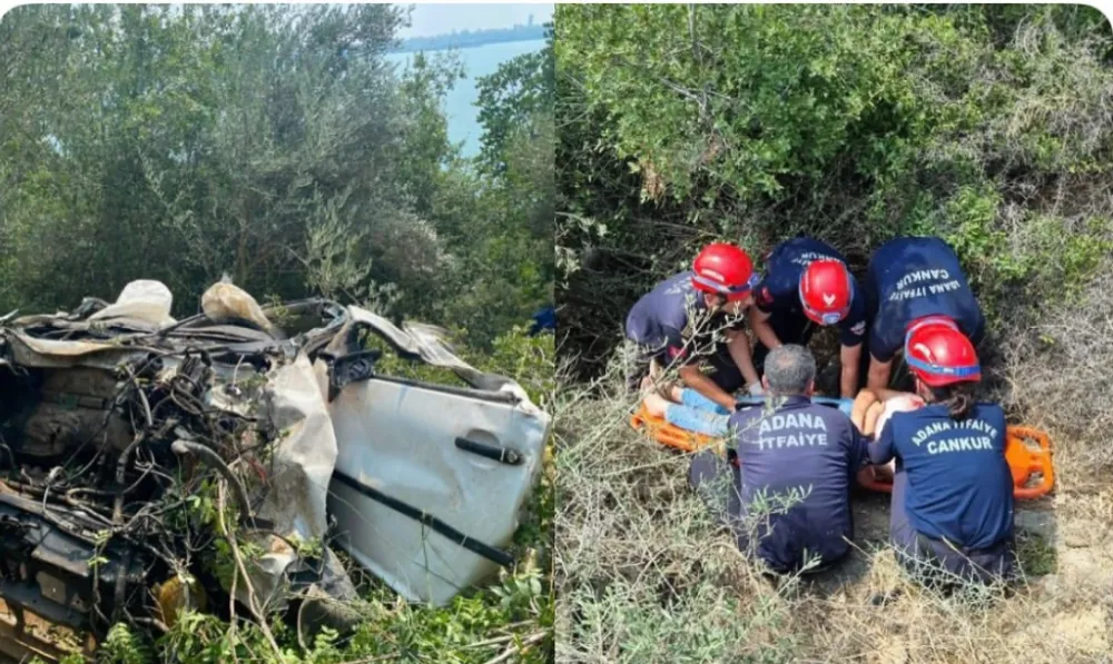 Adana’da uçuruma yuvarlanan otomobilin sürücüsü hayatını kaybetti