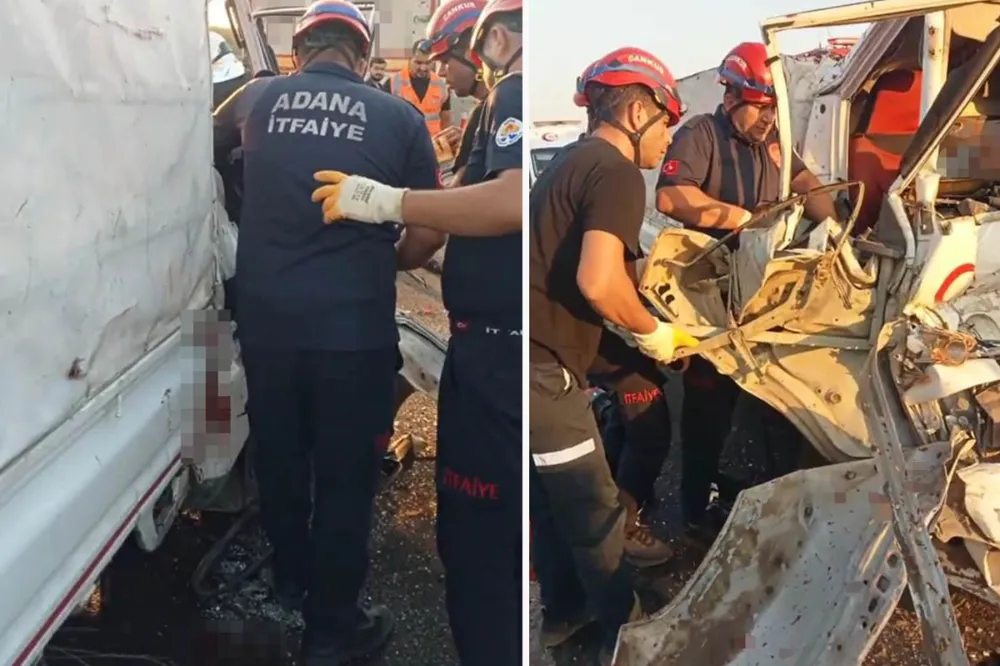 Adana Ceyhan’da kamyonet tıra arkadan çarptı: 2 kişi hayatını kaybetti 