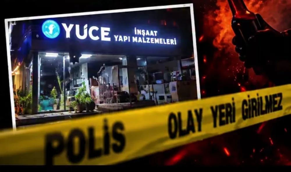 Sarıçam'da iş yerine molotofkokteyli saldırı