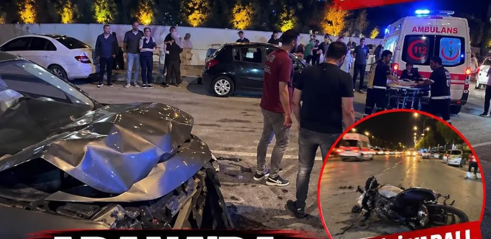 Menderes Bulvarı... Motosiklet karşıdan Gelen Otomobille Çarpıştı..2 Yaralı 